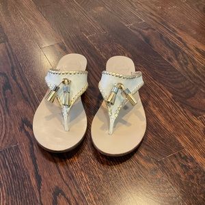 Jack Rogers Alana sandal bone and gold size 7.5